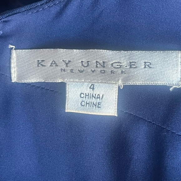 New! Kay Unger New York NavyBlue V Neck long dress size 4 - Picture 13 of 14